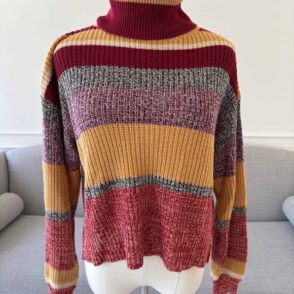 Urban Outfitters Knit Colour Block Turtleneck Sweater - Size XS - Picture 2 of 3